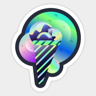 Ice cream Moon Sticker